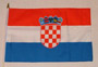 Flag at wood staff Croatia