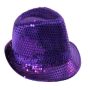 Trilby hat with sequins purple