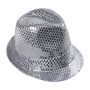 Trilby hat with sequins silver