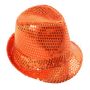 Trilby hat with sequins orange