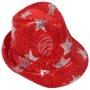 Trilby hat with stars red