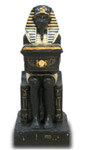 Faraon siedzacy z skrzynia czarny 56 cm