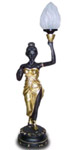 Agypt woman with lamp gold 69 cm